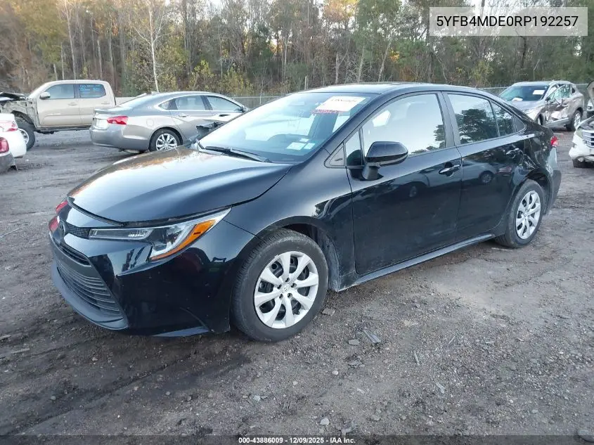 5YFB4MDE0RP192257 2024 Toyota Corolla Le