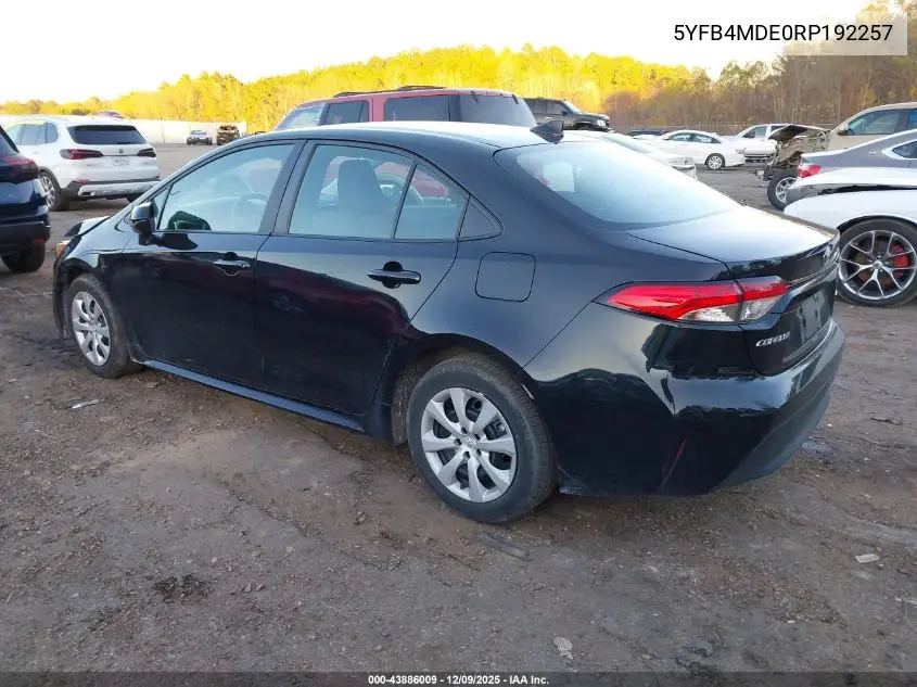 5YFB4MDE0RP192257 2024 Toyota Corolla Le