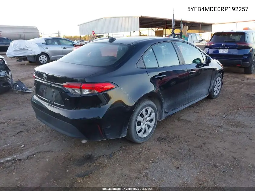 5YFB4MDE0RP192257 2024 Toyota Corolla Le