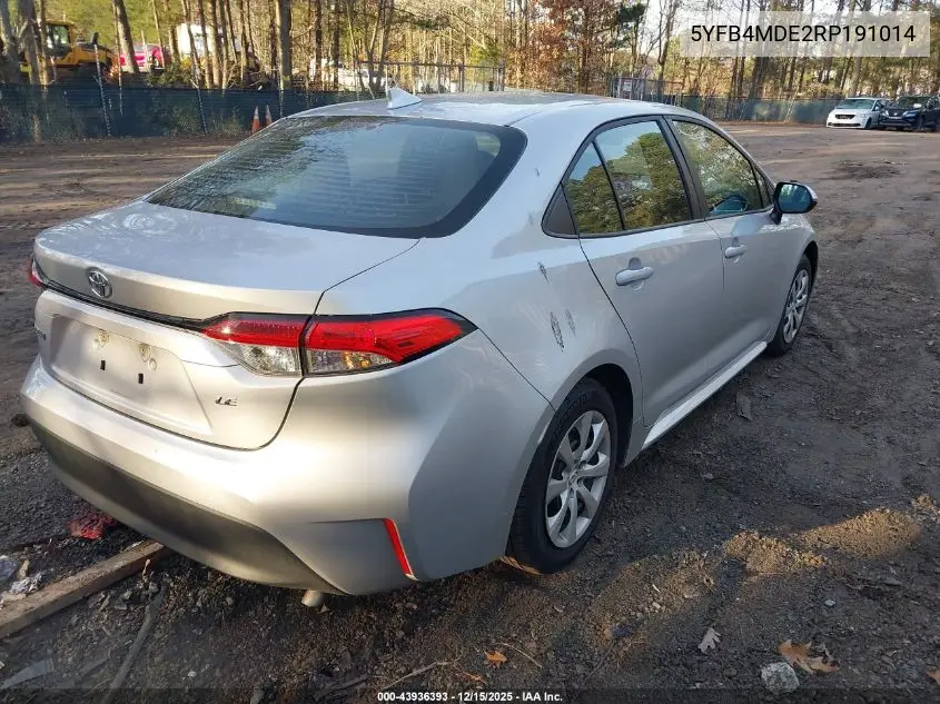 5YFB4MDE2RP191014 2024 Toyota Corolla Le