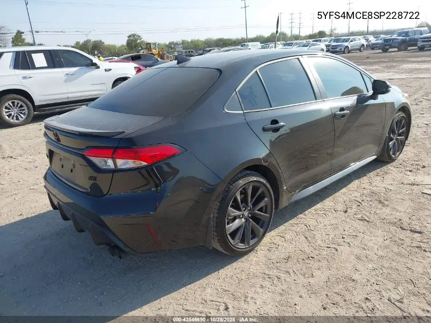 5YFS4MCE8SP228722 2025 Toyota Corolla Se