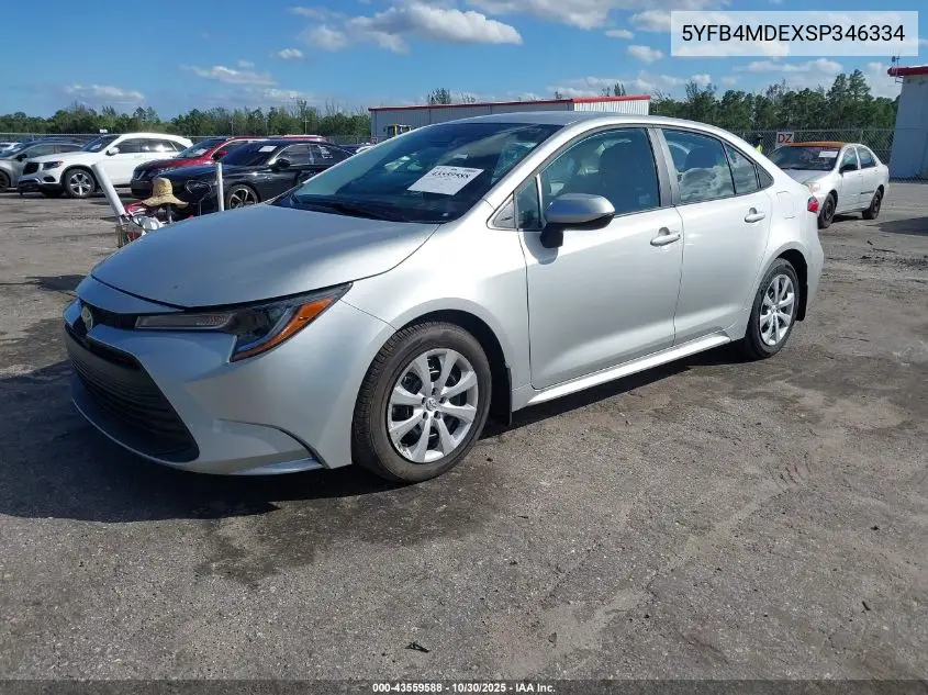 5YFB4MDEXSP346334 2025 Toyota Corolla Le
