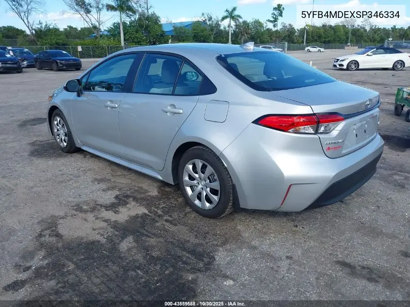 5YFB4MDEXSP346334 2025 Toyota Corolla Le