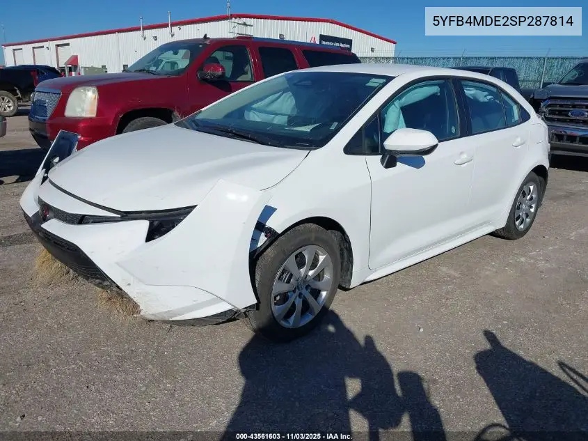 5YFB4MDE2SP287814 2025 Toyota Corolla Le