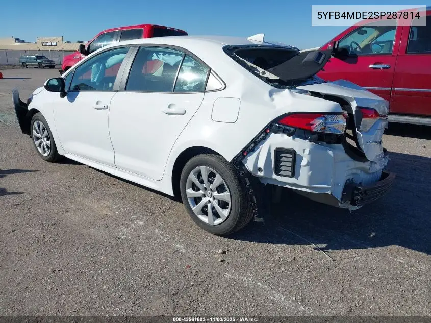 5YFB4MDE2SP287814 2025 Toyota Corolla Le