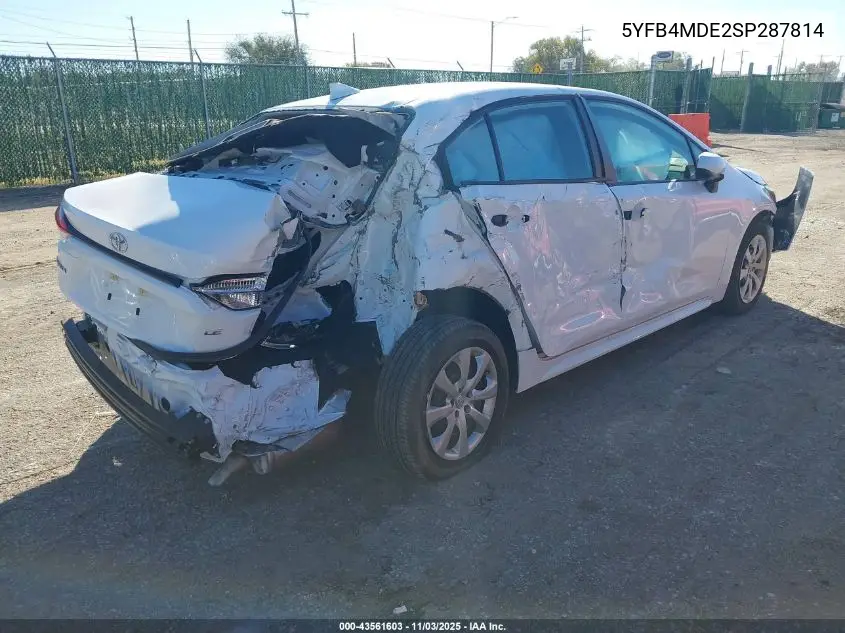 5YFB4MDE2SP287814 2025 Toyota Corolla Le