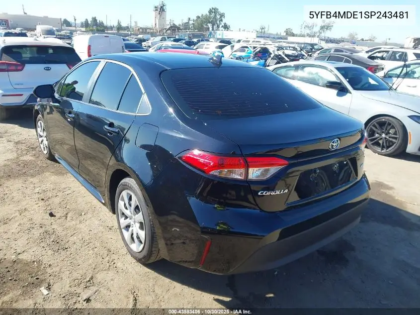 5YFB4MDE1SP243481 2025 Toyota Corolla Le