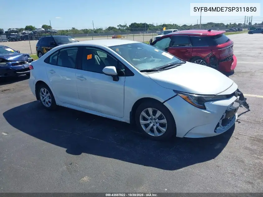 5YFB4MDE7SP311850 2025 Toyota Corolla Le