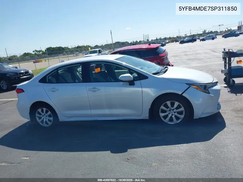 5YFB4MDE7SP311850 2025 Toyota Corolla Le
