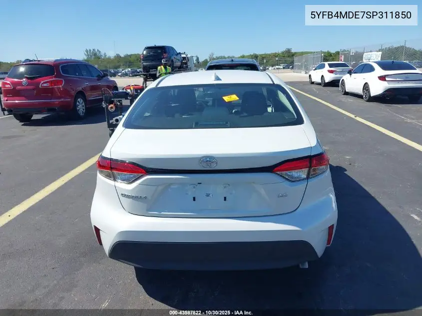 5YFB4MDE7SP311850 2025 Toyota Corolla Le
