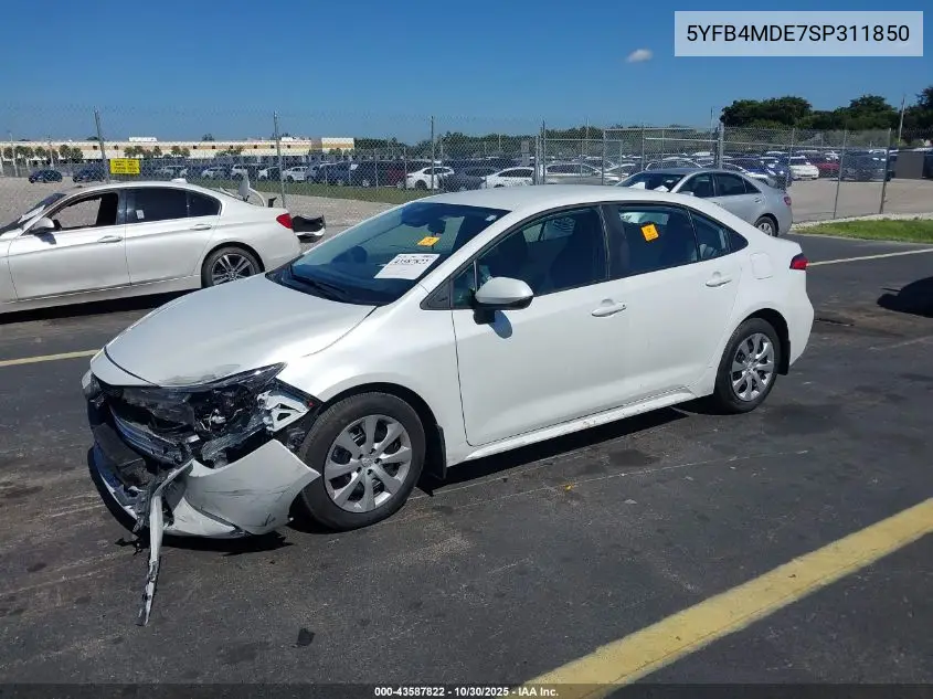 5YFB4MDE7SP311850 2025 Toyota Corolla Le