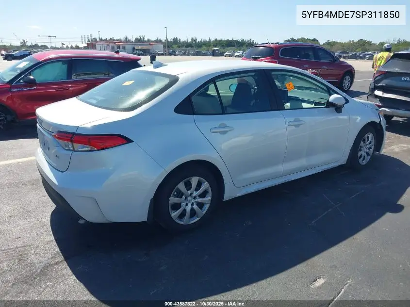 5YFB4MDE7SP311850 2025 Toyota Corolla Le