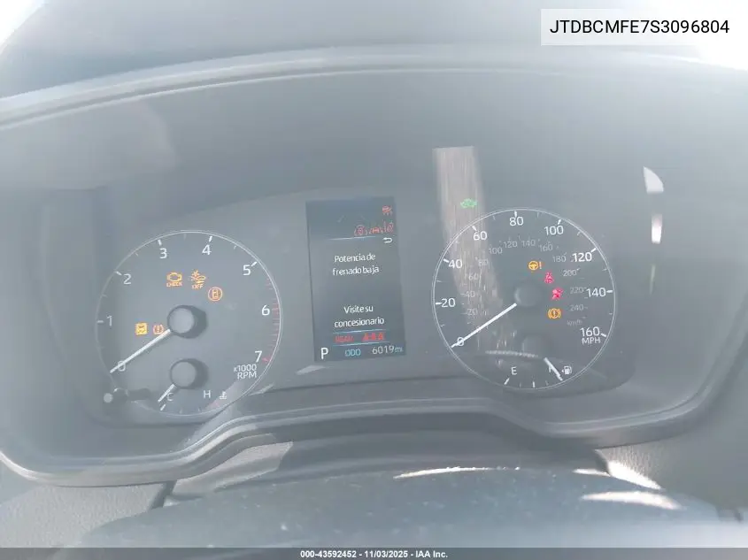 JTDBCMFE7S3096804 2025 Toyota Corolla Hybrid Le