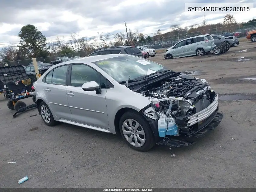 5YFB4MDEXSP286815 2025 Toyota Corolla Le