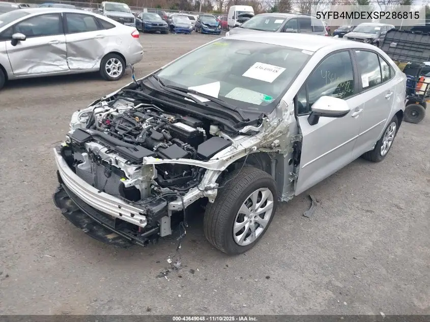 5YFB4MDEXSP286815 2025 Toyota Corolla Le