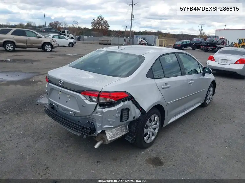 5YFB4MDEXSP286815 2025 Toyota Corolla Le