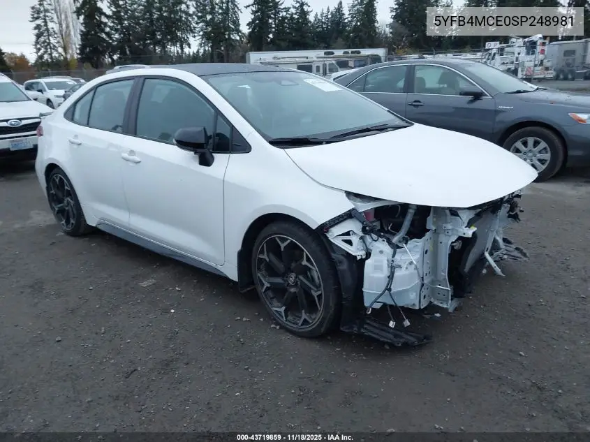 5YFB4MCE0SP248981 2025 Toyota Corolla Fx
