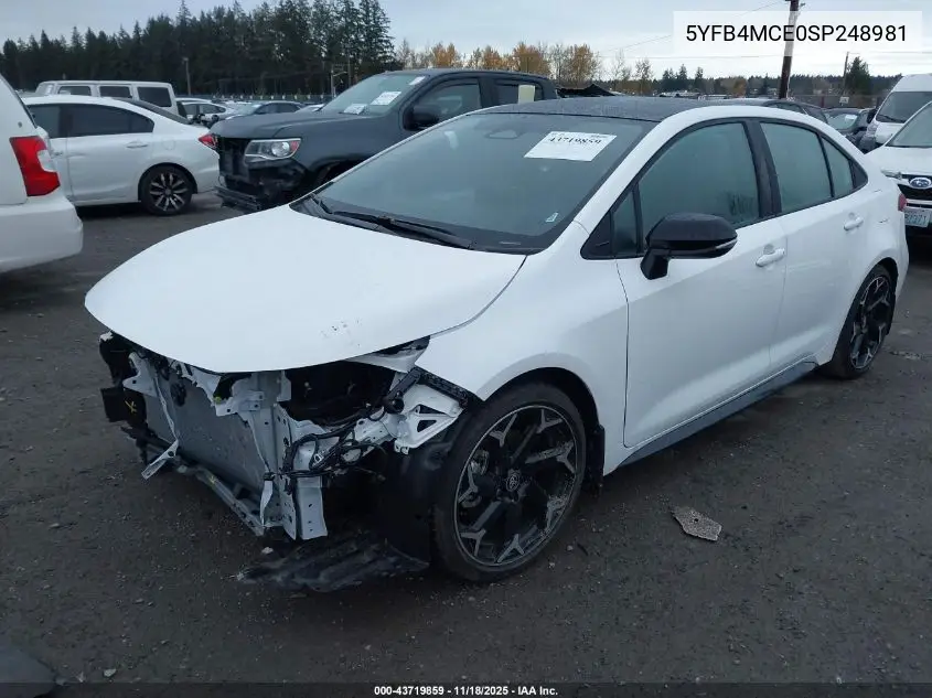 5YFB4MCE0SP248981 2025 Toyota Corolla Fx