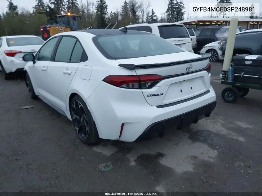 5YFB4MCE0SP248981 2025 Toyota Corolla Fx
