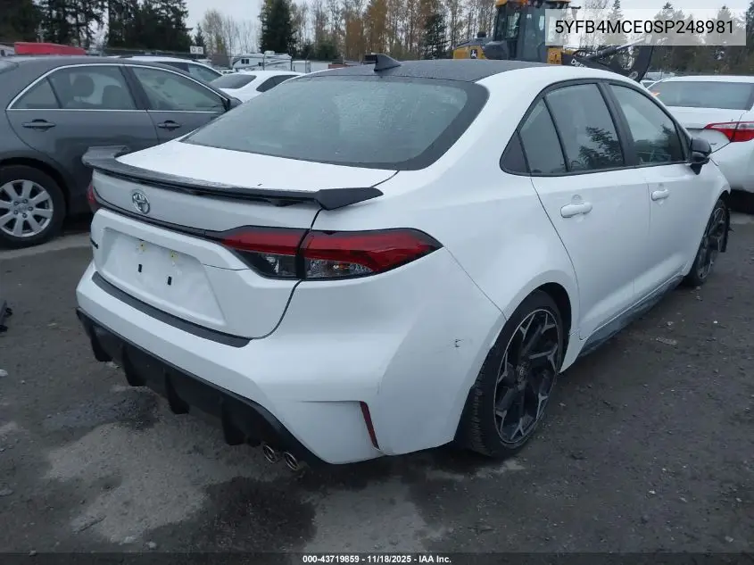 5YFB4MCE0SP248981 2025 Toyota Corolla Fx