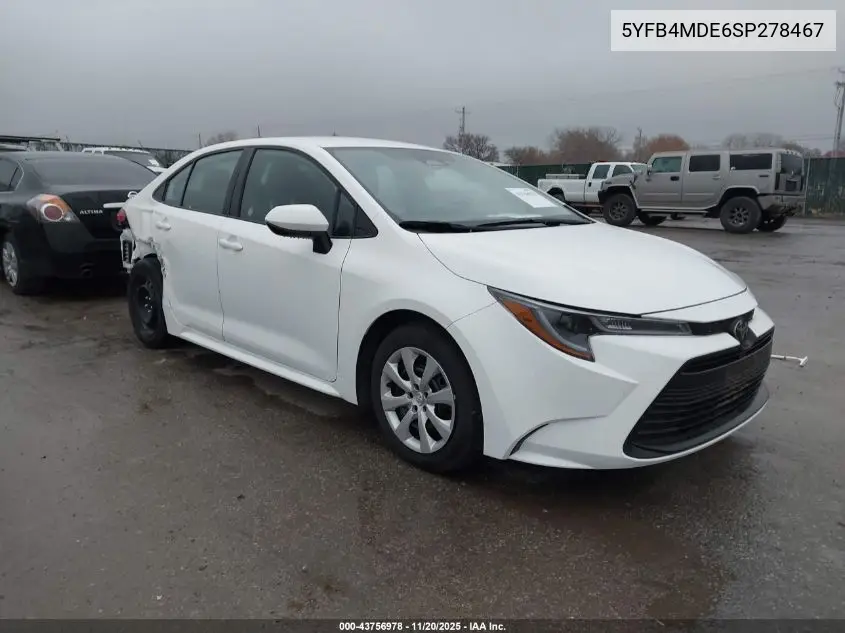5YFB4MDE6SP278467 2025 Toyota Corolla Le