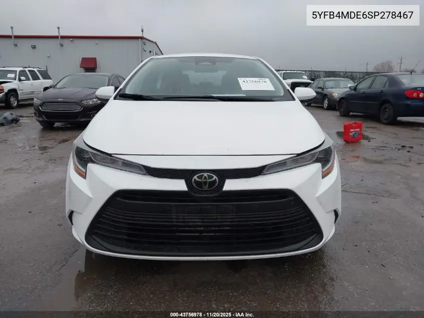 5YFB4MDE6SP278467 2025 Toyota Corolla Le