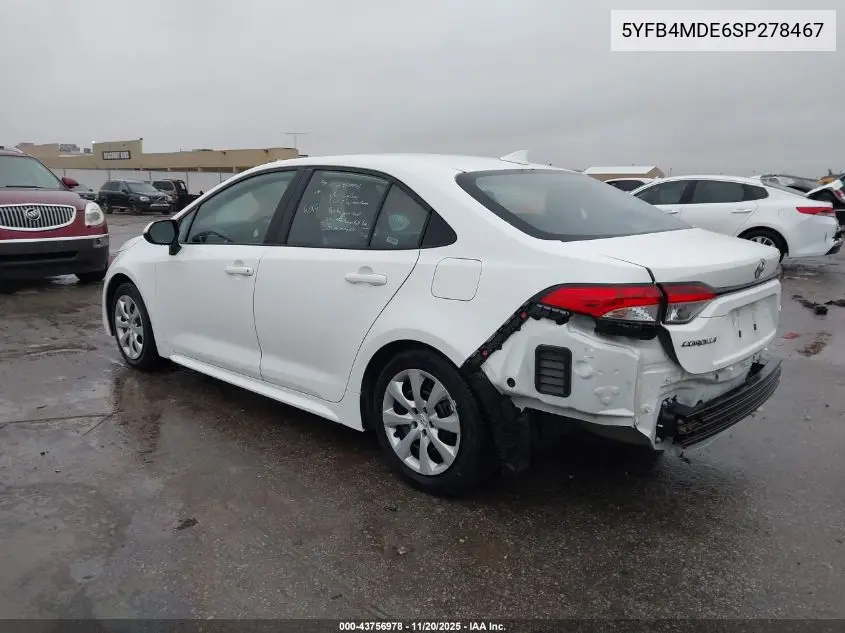 5YFB4MDE6SP278467 2025 Toyota Corolla Le