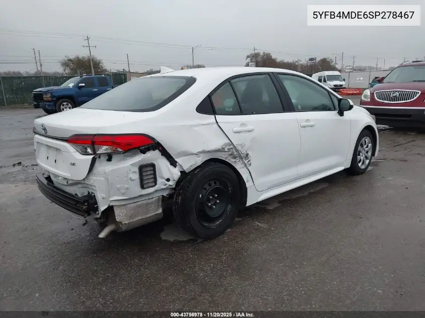 5YFB4MDE6SP278467 2025 Toyota Corolla Le