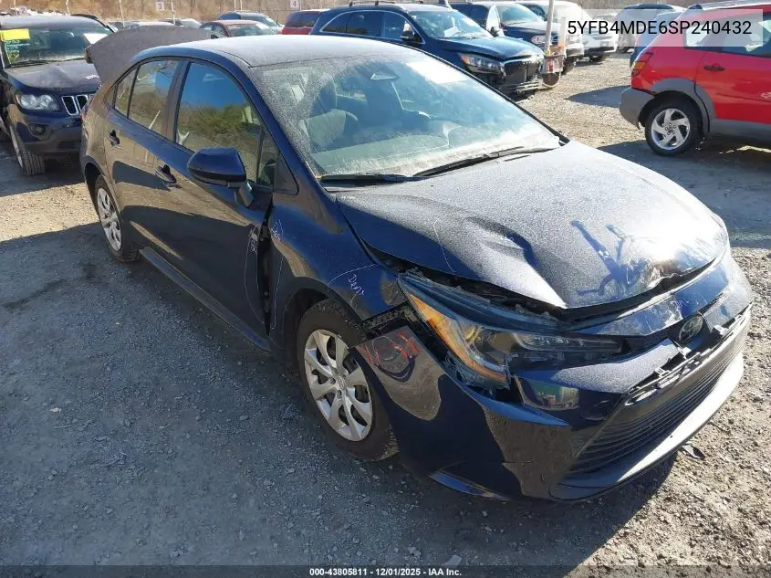 5YFB4MDE6SP240432 2025 Toyota Corolla Le
