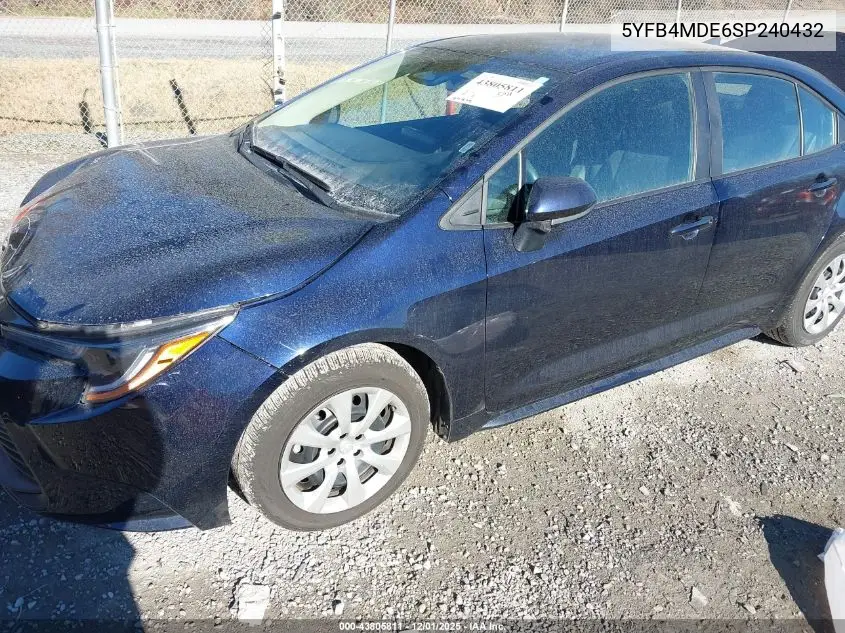 5YFB4MDE6SP240432 2025 Toyota Corolla Le