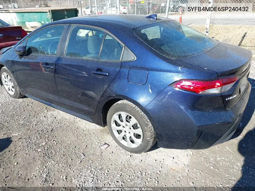5YFB4MDE6SP240432 2025 Toyota Corolla Le