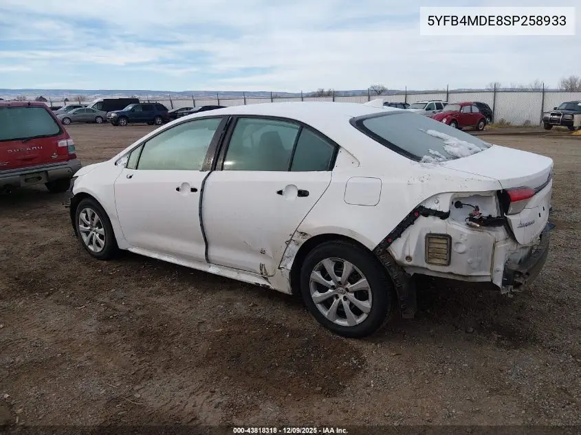 5YFB4MDE8SP258933 2025 Toyota Corolla Le