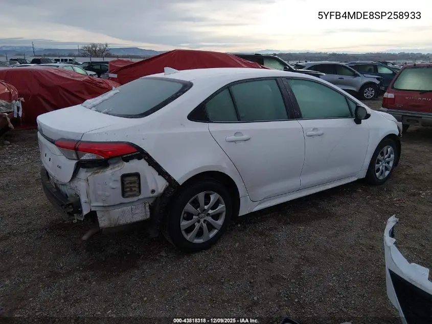 5YFB4MDE8SP258933 2025 Toyota Corolla Le