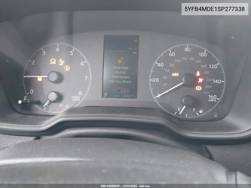 5YFB4MDE1SP277338 2025 Toyota Corolla Le