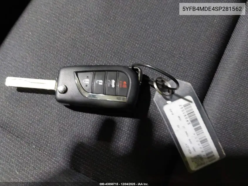 5YFB4MDE4SP281562 2025 Toyota Corolla Le