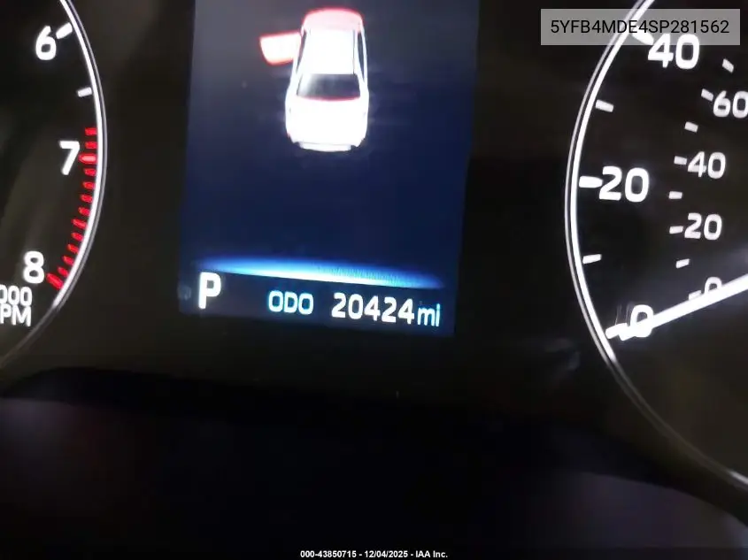 5YFB4MDE4SP281562 2025 Toyota Corolla Le