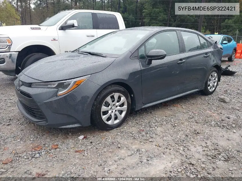 5YFB4MDE6SP322421 2025 Toyota Corolla Le