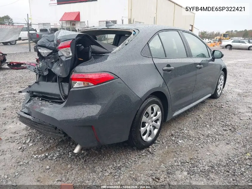 5YFB4MDE6SP322421 2025 Toyota Corolla Le