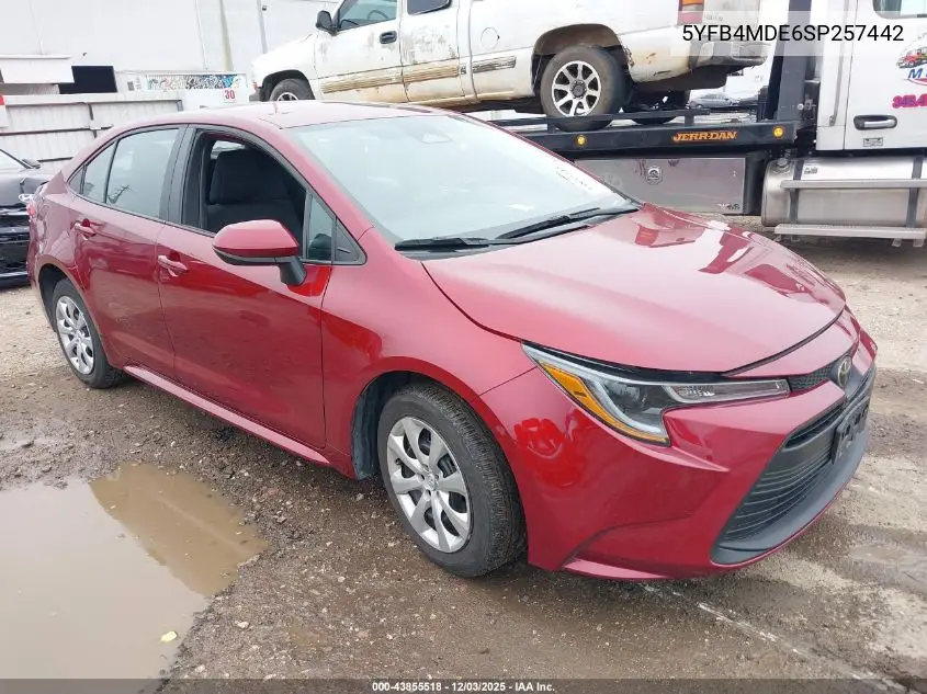 5YFB4MDE6SP257442 2025 Toyota Corolla Le