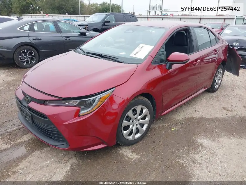 5YFB4MDE6SP257442 2025 Toyota Corolla Le