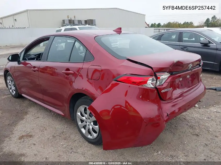 5YFB4MDE6SP257442 2025 Toyota Corolla Le