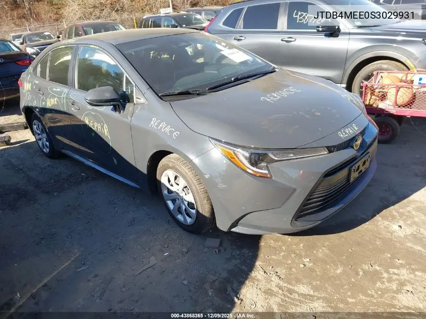 JTDB4MEE0S3029931 2025 Toyota Corolla Le