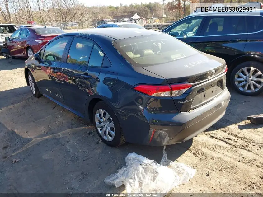 JTDB4MEE0S3029931 2025 Toyota Corolla Le