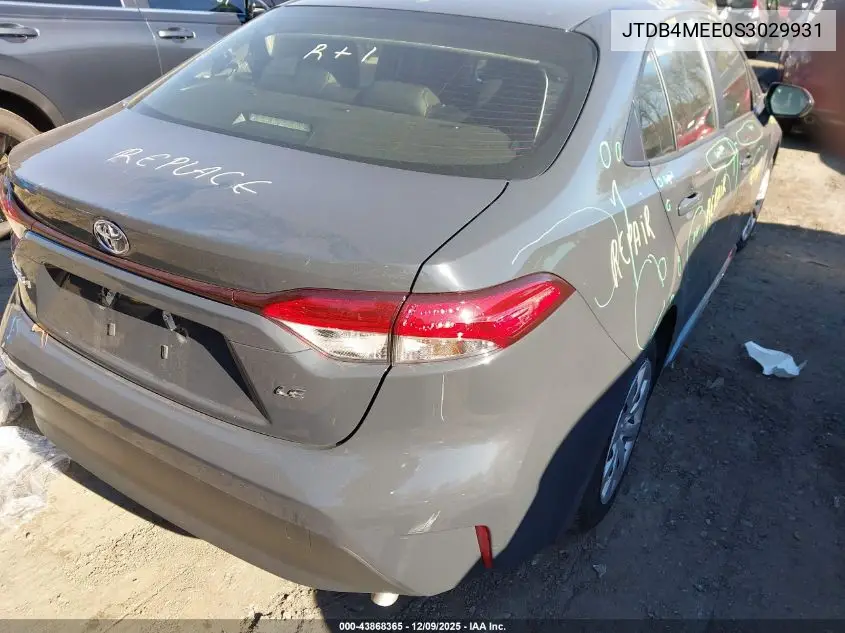 JTDB4MEE0S3029931 2025 Toyota Corolla Le