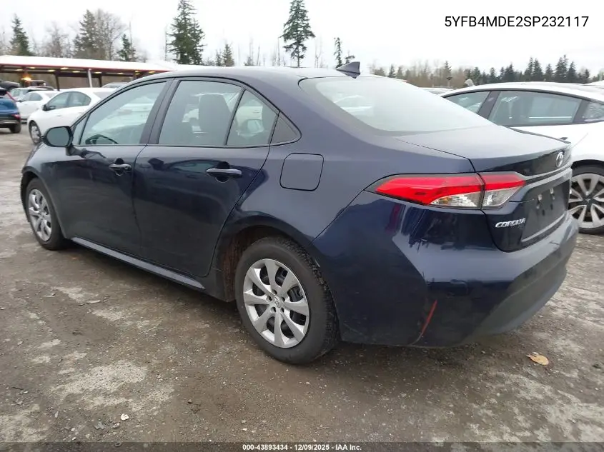 5YFB4MDE2SP232117 2025 Toyota Corolla Le