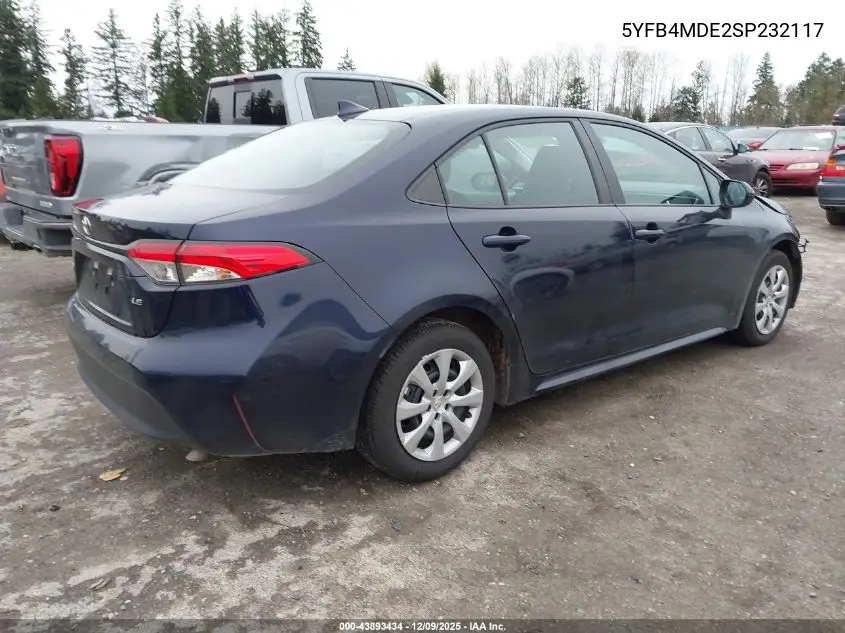 5YFB4MDE2SP232117 2025 Toyota Corolla Le