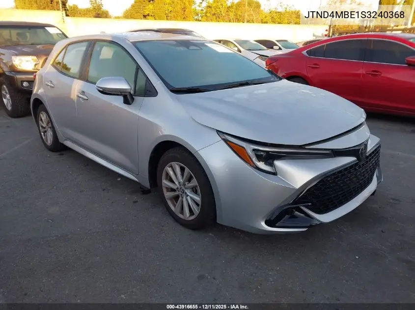 JTND4MBE1S3240368 2025 Toyota Corolla Se