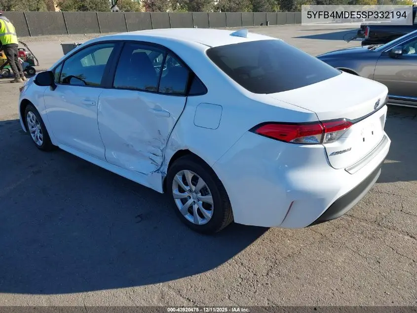5YFB4MDE5SP332194 2025 Toyota Corolla Le