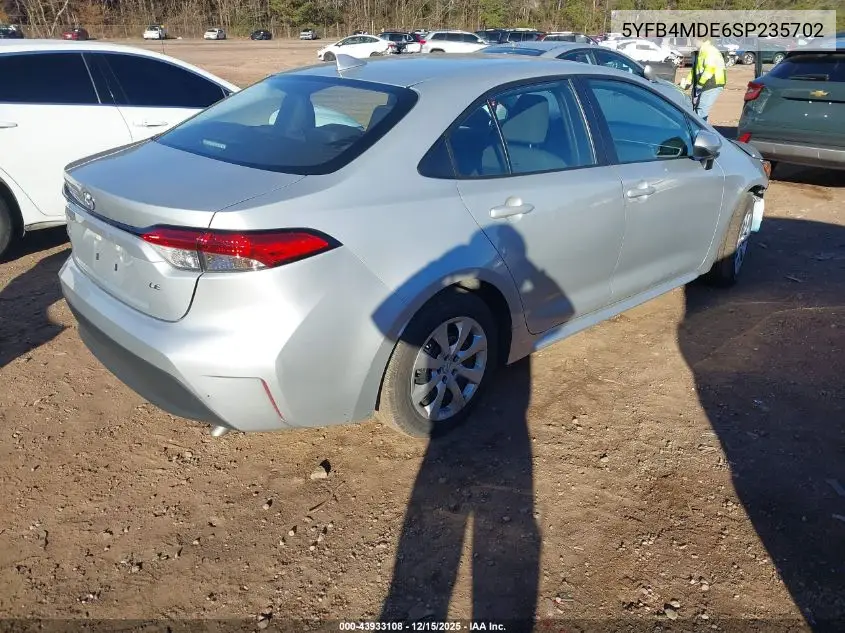 5YFB4MDE6SP235702 2025 Toyota Corolla Le