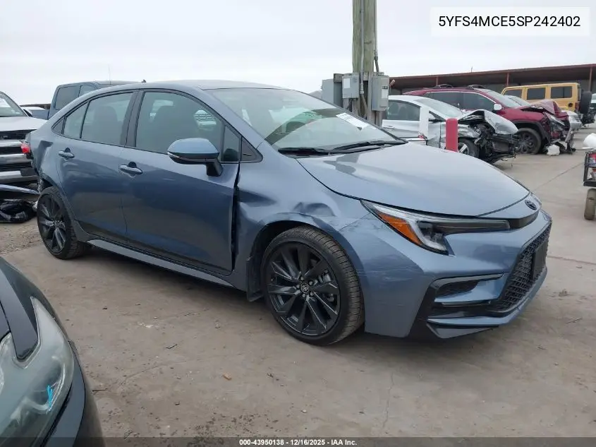 5YFS4MCE5SP242402 2025 Toyota Corolla Se